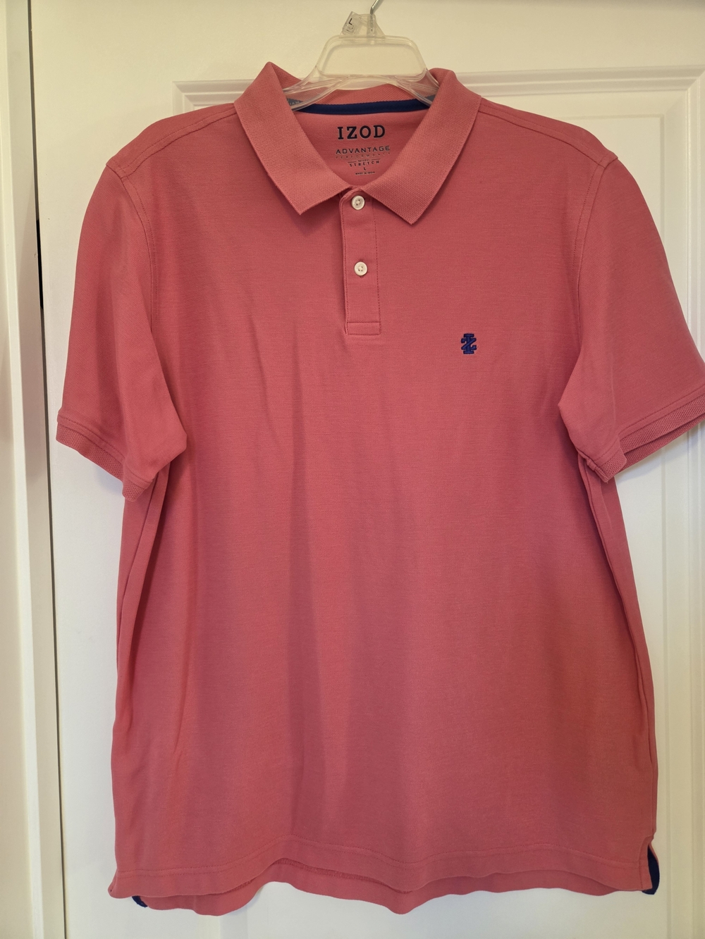 IZOD Men’s Advantage Pique Polo - Coral. Size Large